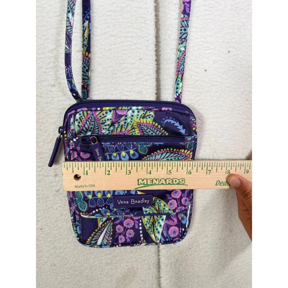 Vera Bradley Purple Paisley Floral Batik Leaves Crossbody Bag